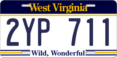 WV license plate 2YP711