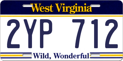 WV license plate 2YP712