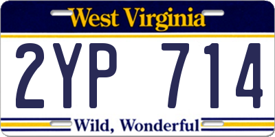WV license plate 2YP714