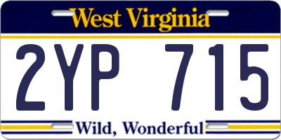 WV license plate 2YP715