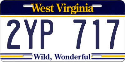WV license plate 2YP717