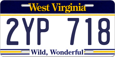 WV license plate 2YP718