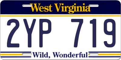 WV license plate 2YP719