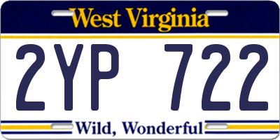 WV license plate 2YP722