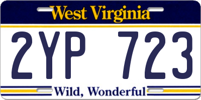 WV license plate 2YP723