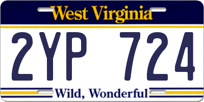 WV license plate 2YP724