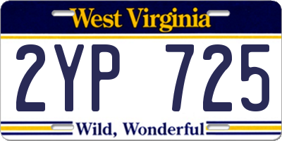 WV license plate 2YP725