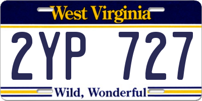 WV license plate 2YP727