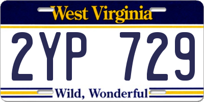 WV license plate 2YP729