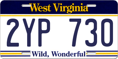 WV license plate 2YP730