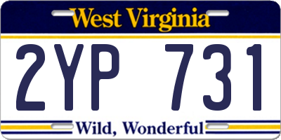 WV license plate 2YP731