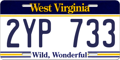 WV license plate 2YP733