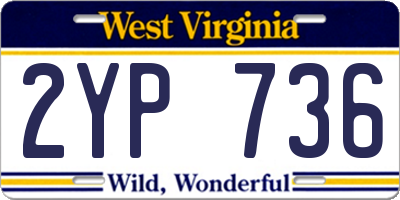 WV license plate 2YP736