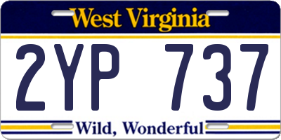 WV license plate 2YP737