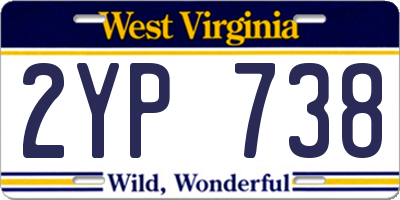 WV license plate 2YP738