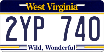 WV license plate 2YP740