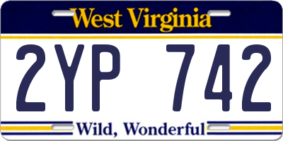 WV license plate 2YP742