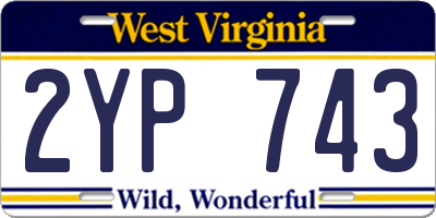 WV license plate 2YP743