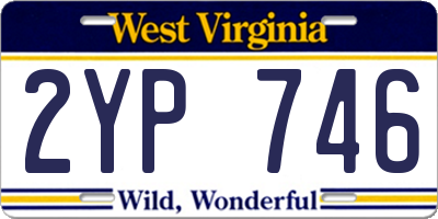 WV license plate 2YP746