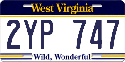 WV license plate 2YP747