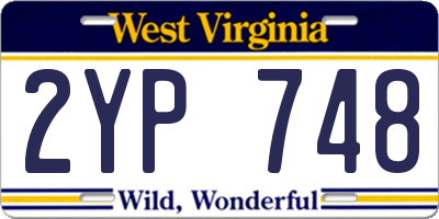 WV license plate 2YP748