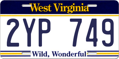 WV license plate 2YP749