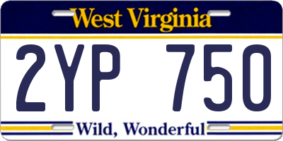 WV license plate 2YP750