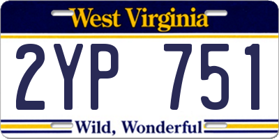 WV license plate 2YP751