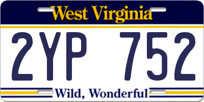 WV license plate 2YP752