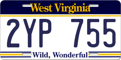WV license plate 2YP755