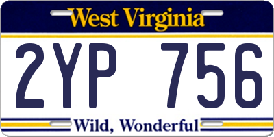 WV license plate 2YP756
