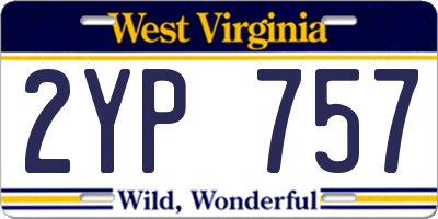 WV license plate 2YP757
