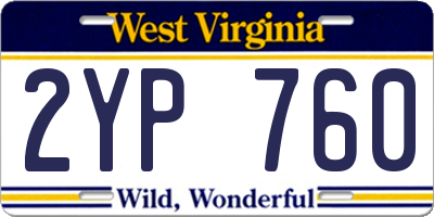 WV license plate 2YP760