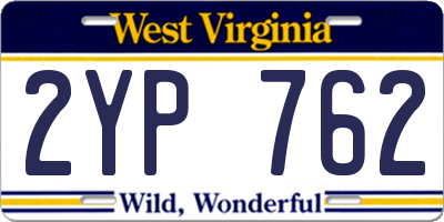 WV license plate 2YP762