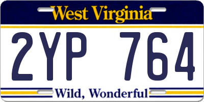 WV license plate 2YP764