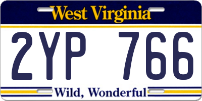 WV license plate 2YP766