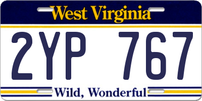 WV license plate 2YP767