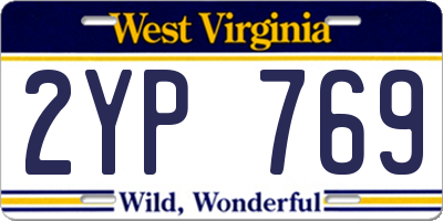 WV license plate 2YP769