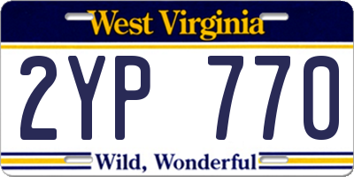 WV license plate 2YP770