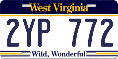 WV license plate 2YP772