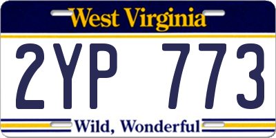 WV license plate 2YP773