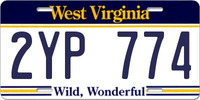 WV license plate 2YP774