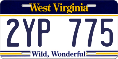 WV license plate 2YP775
