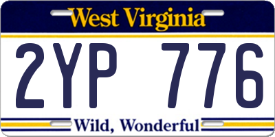 WV license plate 2YP776