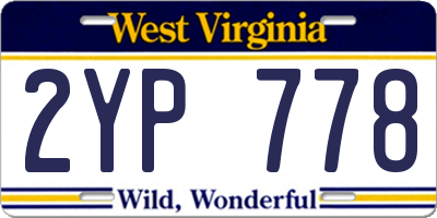 WV license plate 2YP778