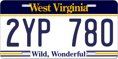 WV license plate 2YP780