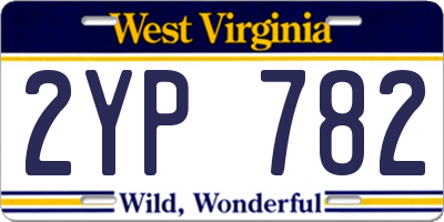 WV license plate 2YP782
