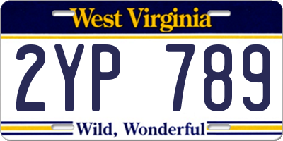 WV license plate 2YP789