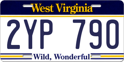 WV license plate 2YP790