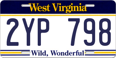 WV license plate 2YP798